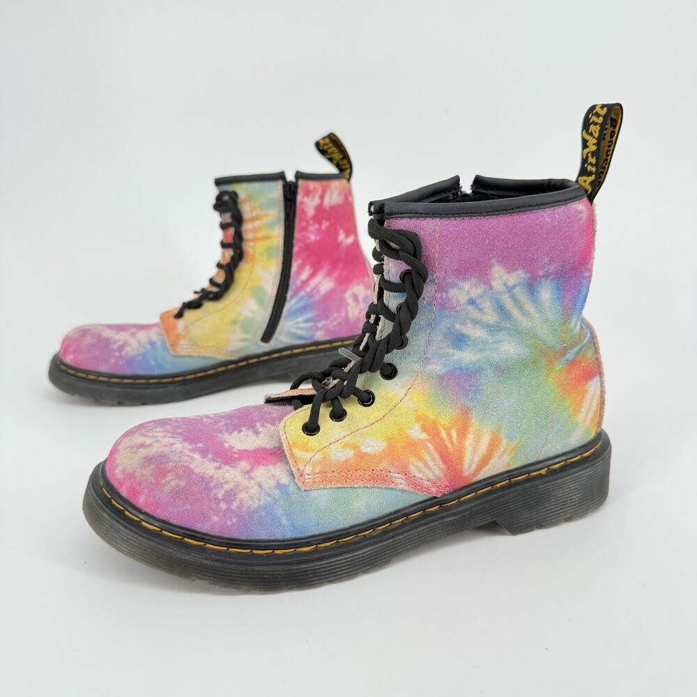 Doc Martens Boots Youth 1460 Rainbow Tie Dye Rainbow Suede Pride US 4 EU 36 Y2K - Picture 2 of 9